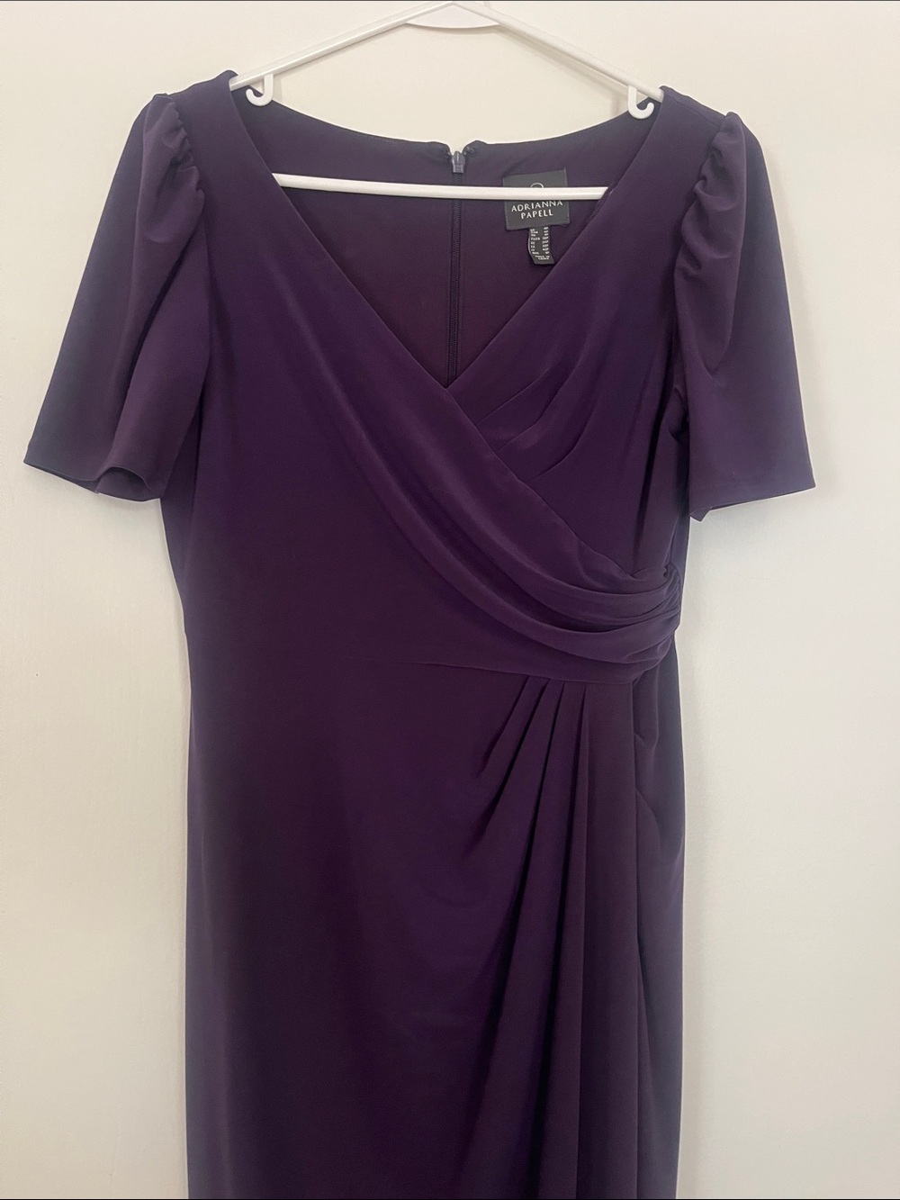 Adrianna Papell Deep Purple V-Neck Maxi Dress